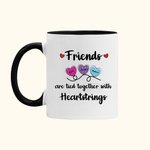 Gepersonaliseerde Friends Are Tied Together With Heartstrings Keramische Mok met 2-6 Namen Beste Vriendschap Kerst Verjaardagscadeau voor Zussen Besties
