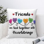 Gepersonaliseerde Zussen en Vrienden Heartstrings Kussenhoes Kerstmis Home Decor Vriendschap Gift voor Vrienden Besties