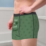 Caleçon Motif Trèfle à Quatre Feuilles Sous-vêtements Personnalisés avec Nom Cadeau d'Anniversaire pour Homme
