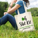 Oh Shit Kit Shamrock Bolsa de lona personalizada con nombre Día de San Patricio Regalo de despedida de soltera para mujer