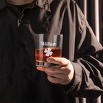 Personalisierte Lucky Four Leaf Clover 10oz Whiskey Gläser mit Namen S t. Patrick's Day Geburtstag Geschenk für Männer Liquor Lover
