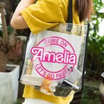 Sac à Main Etanche Personnalisé avc Nom ou Lettre Police Style Poupée Cadeau d'Anniversaire Vayage Achat pour Femme