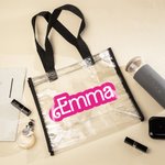 Sac à Main Etanche Personnalisé avc Nom ou Lettre Police Style Poupée Cadeau d'Anniversaire Vayage Achat pour Femme