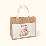 Sac à main en toile de jute personnalisé avec nom Cadeau de Pâques pour enfants