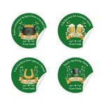 Personalized Happy St Patrick's Day Shamrock Gift Tag and Sticker with Name Set of 24 Appreciation Gift for Friends
