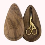 Ciseaux Vintage Personnalisés avec Boîte en Bois Gravée Outil de Couture et de Broderie Ancien Cadeau d'Anniversaire pour les Amoureux de l'Artisanat