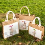 Sac à main en toile de jute personnalisé avec nom Cadeau de Pâques pour enfants