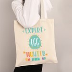 Experto en Pascua personalizado Cazador de huevos Bolsa de lona con nombre Feliz Pascua Regalo para niños