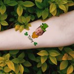 Juego personalizado de 8 pegatinas de tatuaje de trébol de la suerte Día de San Patricio Regalo de despedida de soltera para mujeres Hombres