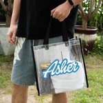 Sac à Main Etanche Personnalisé avc Nom ou Lettre Police Style Poupée Cadeau d'Anniversaire Vayage Achat pour Femme