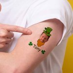 Juego personalizado de 8 pegatinas de tatuaje de trébol de la suerte Día de San Patricio Regalo de despedida de soltera para mujeres Hombres