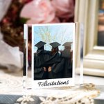 Cadre Photo en Bloc en Acrylique Transparent Cadre Personnalisé avec Texte Cadeau d'Anniversaire St Valentin pour Couple Famille Ami