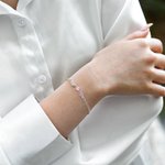 Braccialetto personalizzato con pietre di nascita ad angolo, braccialetto commemorativo, regalo per la perdita di una persona cara