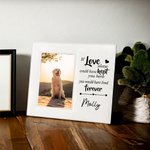 Personalised Pet Leather Frame with Portrait Photo & Name Memorial Souvenir Gift for Pet Lover