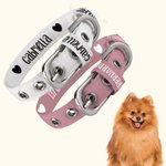 Personalised Multicolour Adjustable Dog Collar with Paw Heart Bone Pattern and Text Gift for Pet Lover