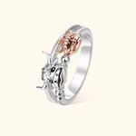Personalised Cute Highland Cow Sterling Silver Ring with Engraved Text Birthday Mother's Day Gift for Women Highland Cow Lover