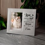 Personalised Pet Leather Frame with Portrait Photo & Name Memorial Souvenir Gift for Pet Lover