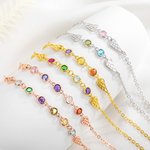Braccialetto personalizzato con pietre di nascita ad angolo, braccialetto commemorativo, regalo per la perdita di una persona cara