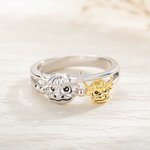 Personalised Cute Highland Cow Sterling Silver Ring with Engraved Text Birthday Mother's Day Gift for Women Highland Cow Lover