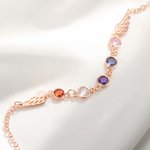 Braccialetto personalizzato con pietre di nascita ad angolo, braccialetto commemorativo, regalo per la perdita di una persona cara