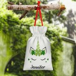 Personalised Shamrock Unicorn Drawstring Gift Bag with Name Irish Wedding Favors St. Patrick's Day Gift for Kid Girl