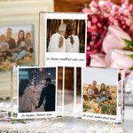 Cadre Photo en Bloc en Acrylique Transparent Cadre Personnalisé avec Texte Cadeau d'Anniversaire St Valentin pour Couple Famille Ami