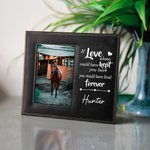Personalised Pet Leather Frame with Portrait Photo & Name Memorial Souvenir Gift for Pet Lover