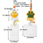 Cordino per badge identificativo personalizzato con stampa a zampa e perline con nappe Regalo di apprezzamento per l'insegnante amante degli animali domestici