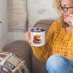Taza esmaltada de 10oz y vaso de 14oz personalizados con el nombre del bebé Vaca de las Tierras Altas Regalo de inauguración de la casa para niños Ama