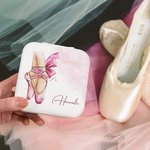 Personalizzato Acquerello Pantofole da balletto Portagioie in pelle con nome Accessorio da viaggio portatile Regalo di compleanno per ragazze