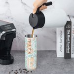 Verre personnalisé avec couvercle, paille et brosse de nettoyage Cadeau d'anniversaire pour elle et lui