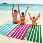 Personalized Quick Dry Soft Classic Stripe Microfiber Beach Towel with Name Summer Essential Gift for Family Kids