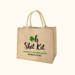 Kit personalizado Oh Shit Trébol de cuatro hojas Trébol Bolsa de yute Día de San Patricio Boda Despedida de soltera Regalo para chica