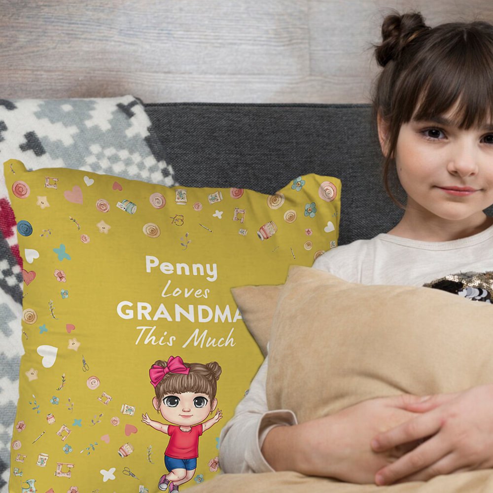 Personalised I Love Grandma This Much Throw Pillow Cover Multicolour Home Decoration Birthday Family Gift for Grandparent 4