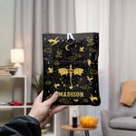 Dragon volant personnalisé Protège-livre avec pochette et nom Cadeau d'anniversaire pour les amoureux des livres