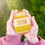 Oeuf de Pâques en bois gravé avec pinceau et peinture Cadeau de Pâques pour les enfants