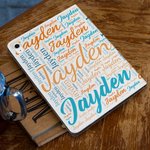 Personalised Colourful  Word Cloud Pad Case Protective Cover for iPad with Name Birthday Gift Back to School Gift for Women Men