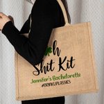 Kit personalizado Oh Shit Trébol de cuatro hojas Trébol Bolsa de yute Día de San Patricio Boda Despedida de soltera Regalo para chica