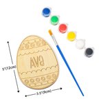 Oeuf de Pâques en bois gravé avec pinceau et peinture Cadeau de Pâques pour les enfants