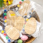 Oeuf de Pâques en bois gravé avec pinceau et peinture Cadeau de Pâques pour les enfants