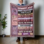 Gepersonaliseerde pensioenregels Zachte fleece deken met naam Grappig afscheidscadeau voor vrouwen en mannen