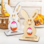 Personalized Cute Easter Bunny Egg Holder with Engraved Name Easter Home Decoration Gift for Kids