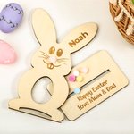 Personalized Cute Easter Bunny Egg Holder with Engraved Name Easter Home Decoration Gift for Kids