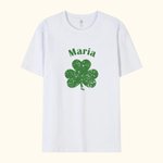 Personlig Lucky Shamrocks Multicolor T-shirt Sweatshirt med namn St. Patrick's Day Present till familj vän