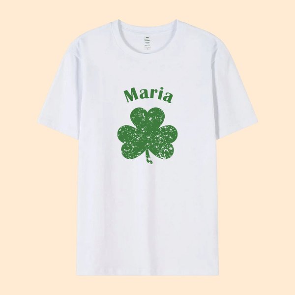 Sudadera personalizada con el nombre Lucky Shamrocks Multicolor Camiseta St. Patrick's Day Regalo para la familia Amigo