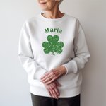 Personlig Lucky Shamrocks Multicolor T-shirt Sweatshirt med namn St. Patrick's Day Present till familj vän