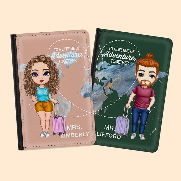 Personalizzato A Una vita di avventure Personaggi dei cartoni animati Insieme Copertina del passaporto Compleanno Regalo di San Valentino per gli inna