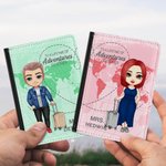 Personalizzato A Lifetime Of Adventures Cartoon Character Passport Cover Regalo di compleanno per la coppia di innamorati