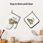 Conejito de Pascua personalizado Set de 2 guantes y agarraderas con nombre Regalo de Pascua para los amantes de la cocina en familia