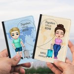 Custodia per passaporto personalizzata con scritta Together since con nome e data regalo di compleanno per lui o per lei